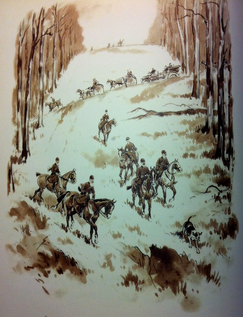 Le Rallye Duguesclin - Illustration tirée de l'ouvrage La Vénerie française contemporaine (1914) - Le Goupy (Paris)